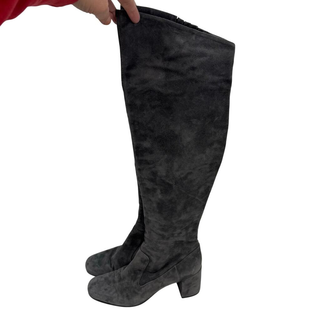 VINCE Blythe Gray Suede Over the Knee Boots 8.5 Boho Equestrian Preppy Old Money